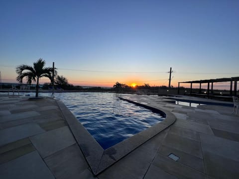 Pool view, Sunset