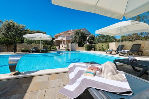 Summer, Pool view, Swimming pool, sunbed