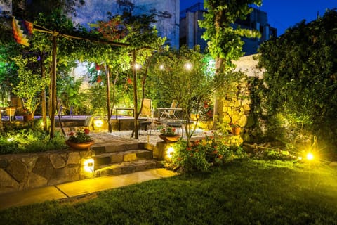 Patio, Garden, Garden, Sunset
