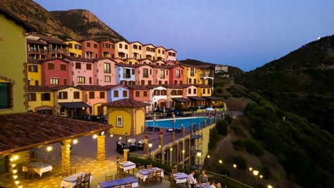 Night, Lounge or bar, Pool view, Swimming pool