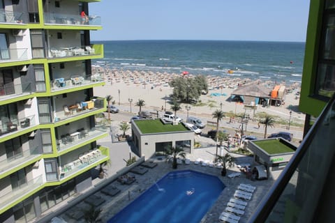Day, Natural landscape, Bird's eye view, View (from property/room), Balcony/Terrace, Beach, Evening entertainment, Pool view, Sea view, Swimming pool, sunbed