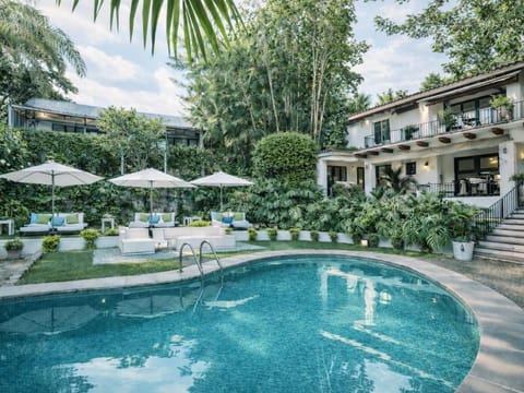 Patio, Spring, Day, Garden, Garden view, Pool view, Swimming pool, sunbed