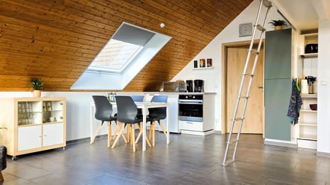 Kitchen or kitchenette, Dining area, oven, stove, toaster