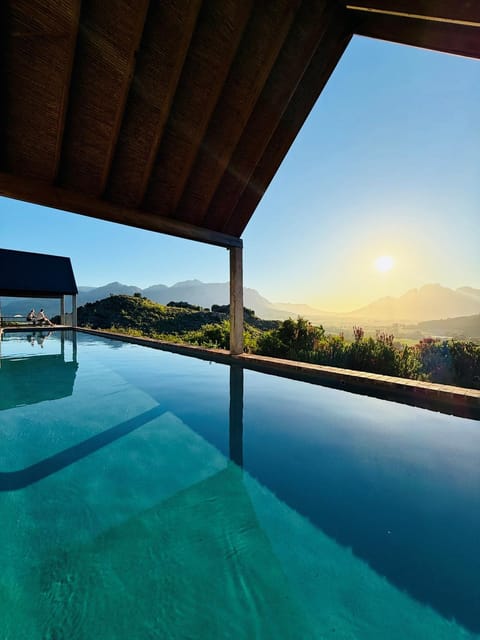 Natural landscape, Mountain view, Pool view, Swimming pool, Sunset