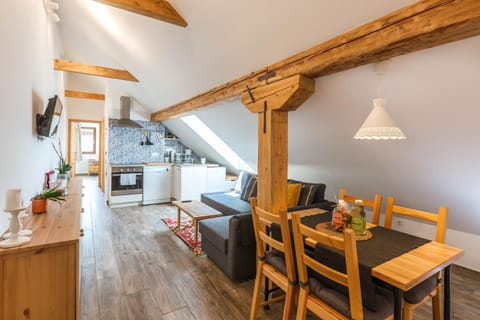 Kitchen or kitchenette, Living room, Dining area
