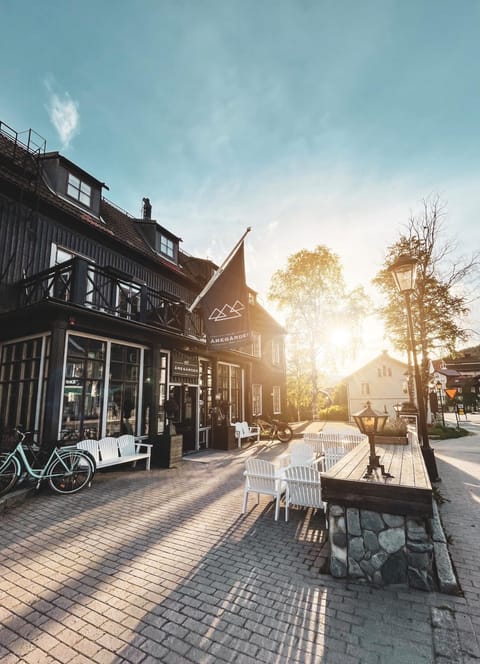 Property building, Patio, Facade/entrance, Sunset