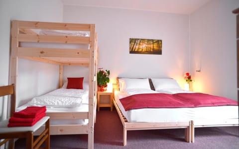 Bed, Photo of the whole room, Bedroom, bunk bed, towels