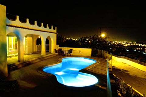 Night, City view, Sea view, Swimming pool