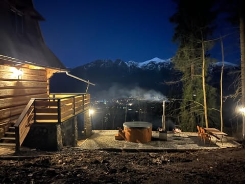 Night, Natural landscape, Hot Tub, Mountain view