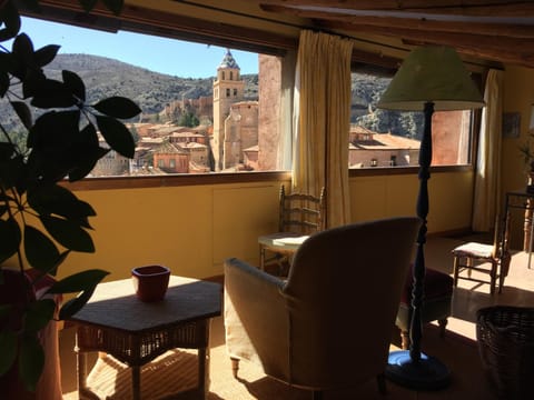 Living room, Seating area, Landmark view, Mountain view, Street view, Internal: Not applicable to any particular room