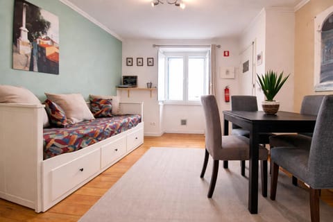 Bed, Living room, Dining area