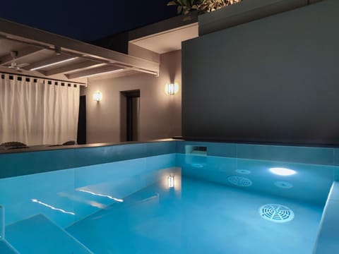 Night, Pool view, Swimming pool