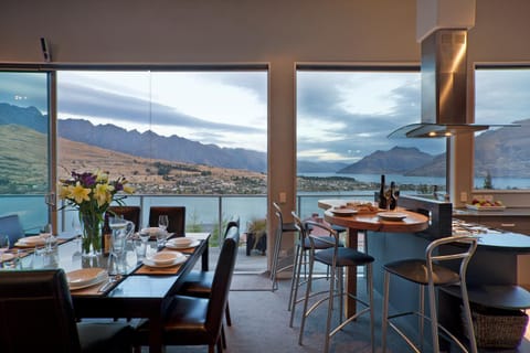 Dining area, Mountain view, Sunset
