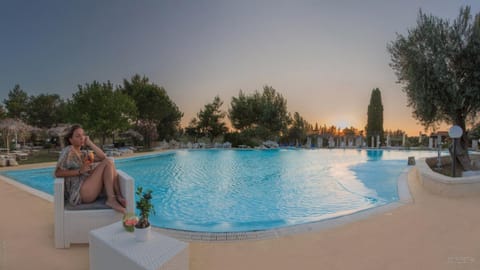 Natural landscape, Pool view, Swimming pool, Sunset
