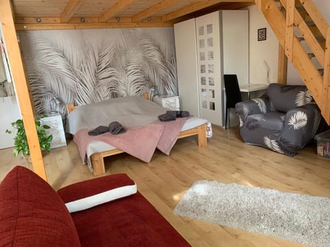 Bed, Living room, Photo of the whole room