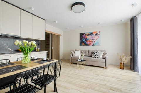 Kitchen or kitchenette, Living room, Seating area