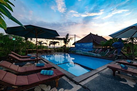 Swimming pool, Swimming pool, Sunset