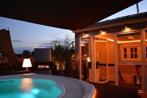 Night, Hot Tub, Pool view, Swimming pool