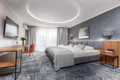 Bed, TV and multimedia, Living room, Photo of the whole room, Seating area, Bedroom, hair dresser