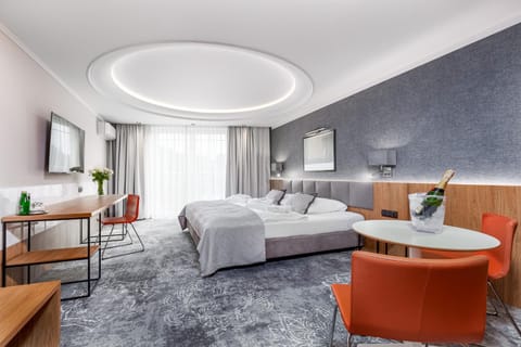 Bed, TV and multimedia, Living room, Photo of the whole room, Seating area, Bedroom, hair dresser