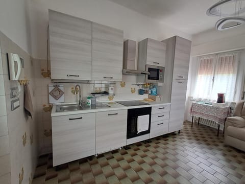 Kitchen or kitchenette, dishwasher, oven, stove