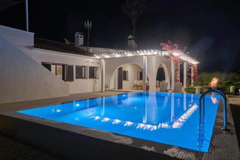 Night, Pool view, Swimming pool