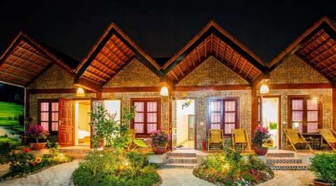 Property building, Night, Garden