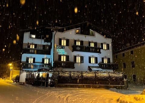 Property building, Night, Winter
