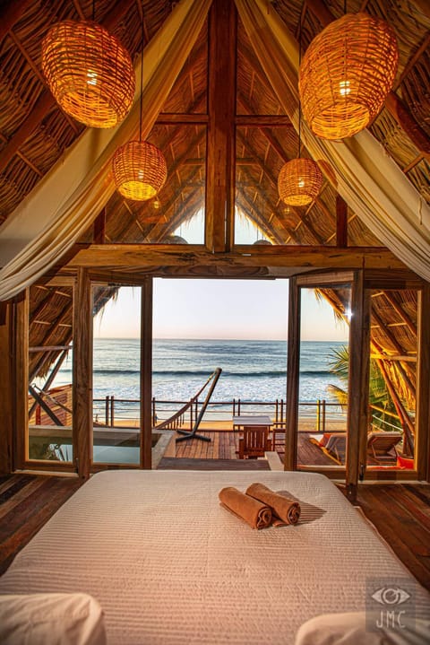 Bed, Sea view