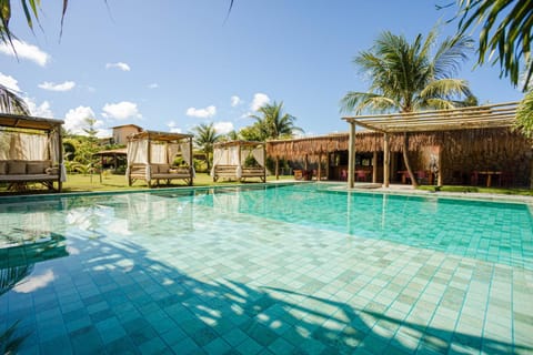 Swimming pool, sunbed