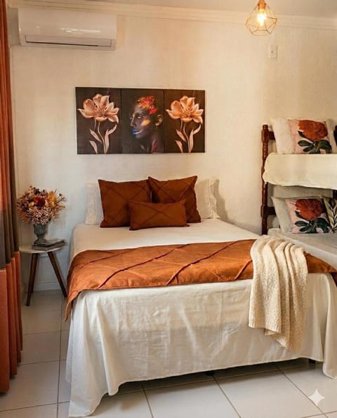 Bed, Photo of the whole room, Bedroom, towels, air conditioner