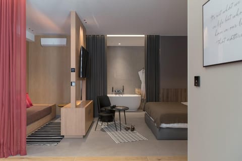 Bed, Living room, Photo of the whole room, Seating area, Bedroom