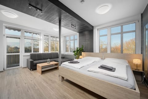 View (from property/room), Balcony/Terrace, Living room, Bedroom