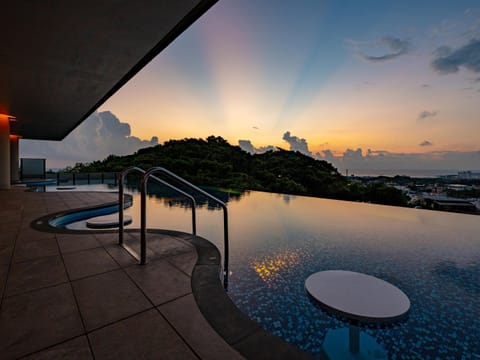 Swimming pool, Sunset