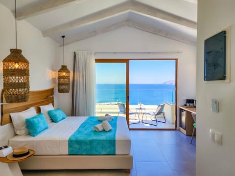Bed, Sea view