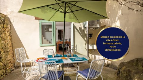 Patio, Day, Dining area, Text overlay