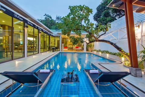 Pool view, sunbed