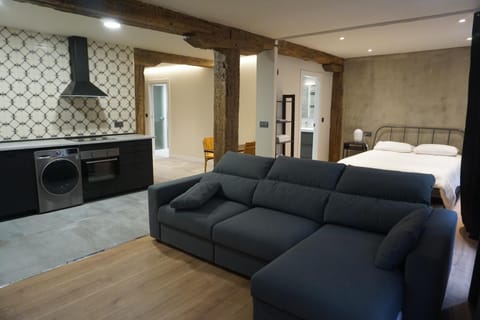 Bed, Living room, Photo of the whole room, Decorative detail, Bedroom