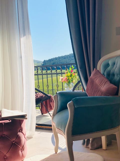 Balcony/Terrace, Living room, Seating area, Mountain view