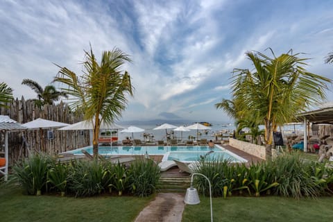 Beach, Mountain view, Swimming pool, sunbed