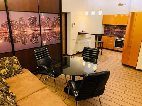 Kitchen or kitchenette, Living room, Dining area