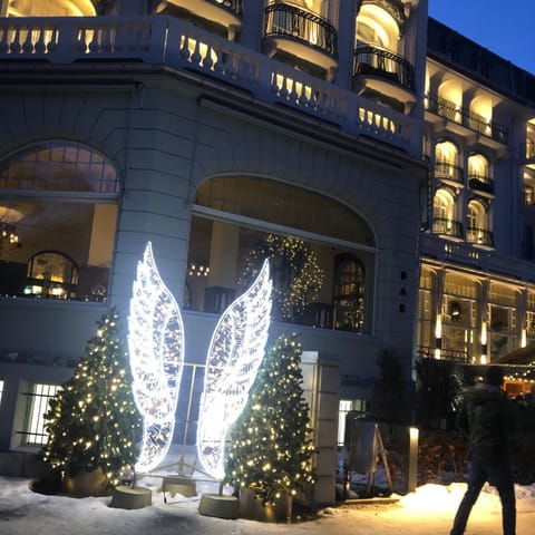 Nearby landmark, Night, Winter, City view