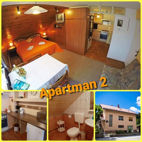 Property building, Bed, Dining area, kitchen