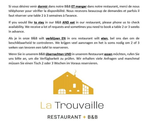 La Trouvaille Bed and Breakfast in Wallonia, Belgium