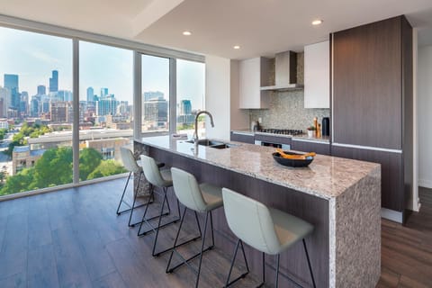Kitchen or kitchenette, City view
