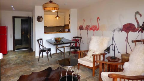 Kitchen or kitchenette, Living room, Dining area