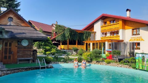 Property building, Off site, Day, People, Garden, On site, Garden view, Pool view, Swimming pool, group of guests, sunbed