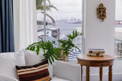 Living room, Decorative detail, Seating area, City view, Sea view