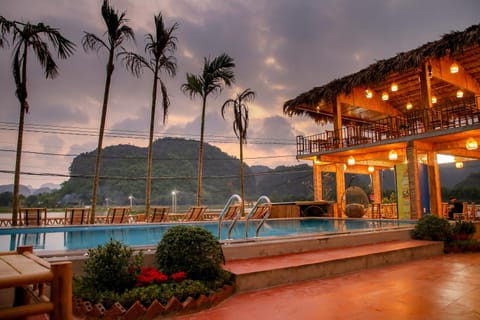 Swimming pool, Sunset