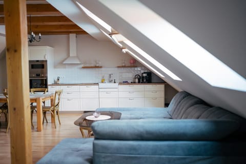 Living room, kitchen